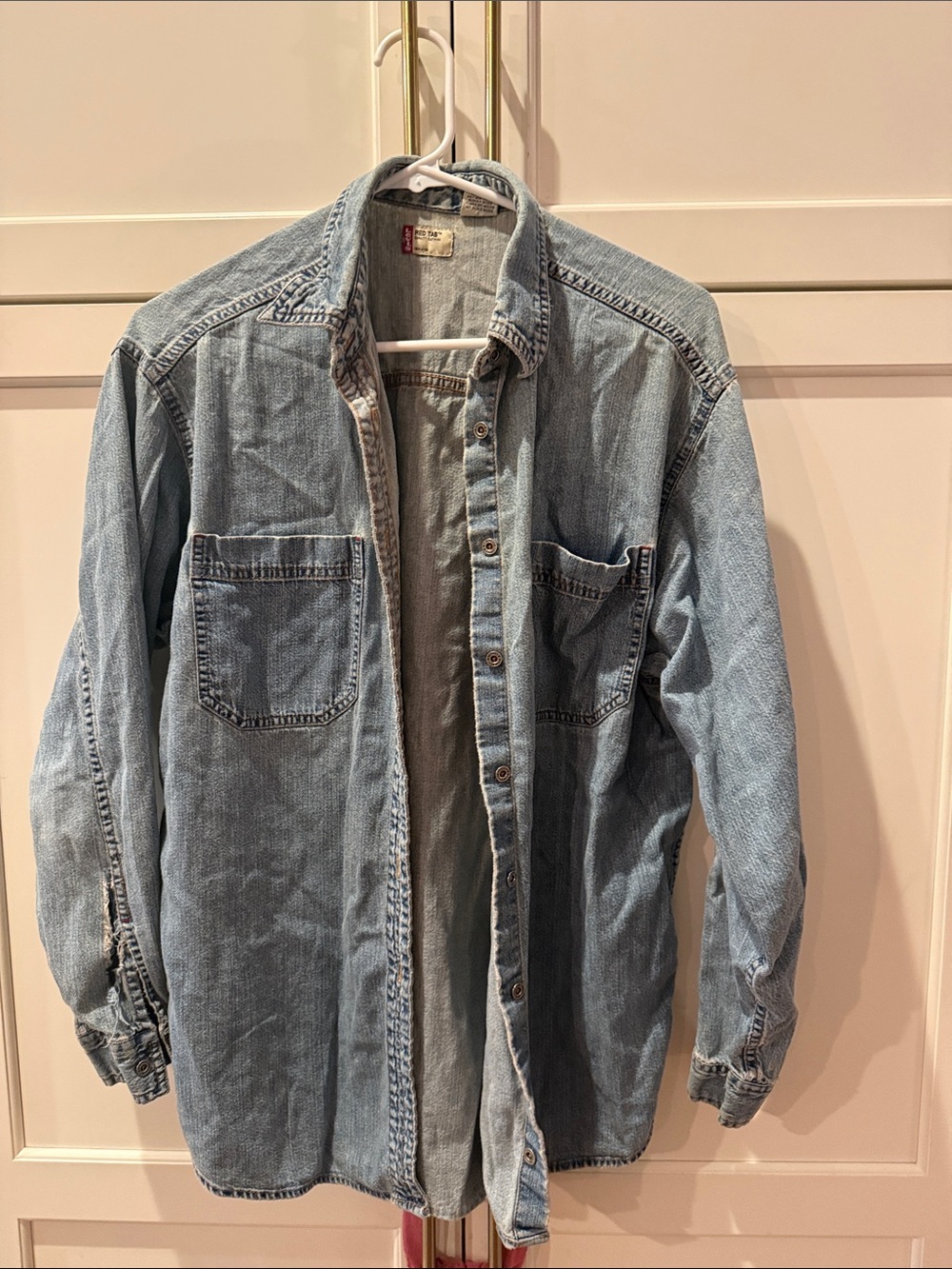 Levi's Red Tab Light Blue Denim Shirt Jacket large 100% cotton